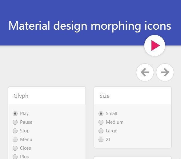 Material design morphing icons 